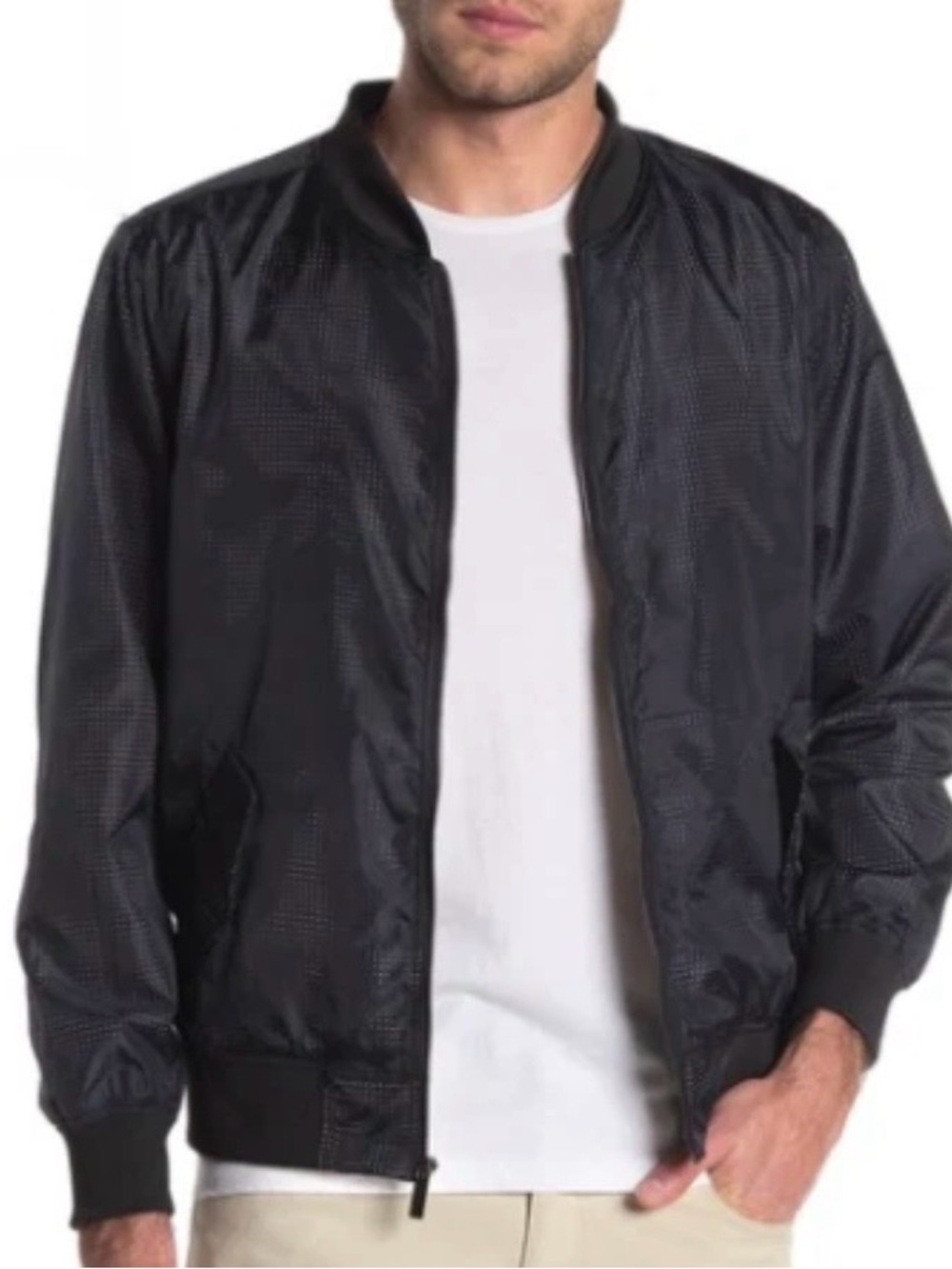 Sovereign Code Black Men's Perforated Bomber Jacket